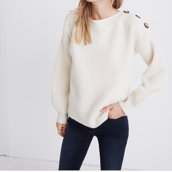 Madewell Sweaters - COPY - NWOT Madewell Boatneck Button shoulder swe…